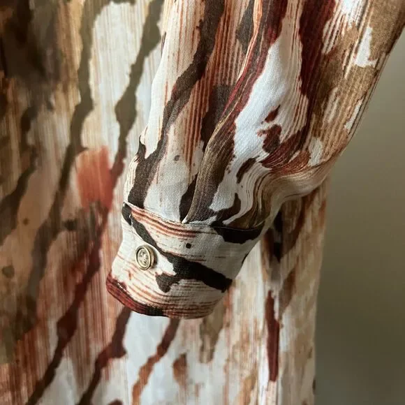 Chico's 0 Joceline Top Long Sleeve Shirt Button Sequin Collar Zebra Animal Chic - Picture 7 of 12